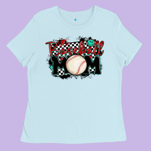 Baseball Mom Ladies Tee Designed By Maliassmallbusiness