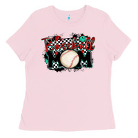 Bubblegum Pink baseball mom Ladies Tee - MaliasSmallBusiness