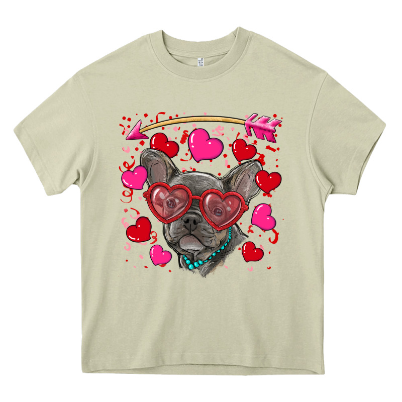 Valentine's Day French Bulldog Puppy Heavy Core Tee by RanaPortraitStore | Teevron