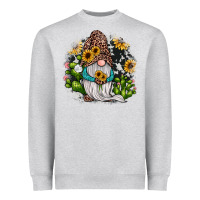 Heather Grey gnomes sunflower cactus Heavyweight Sweatshirt - JahusDesignShop