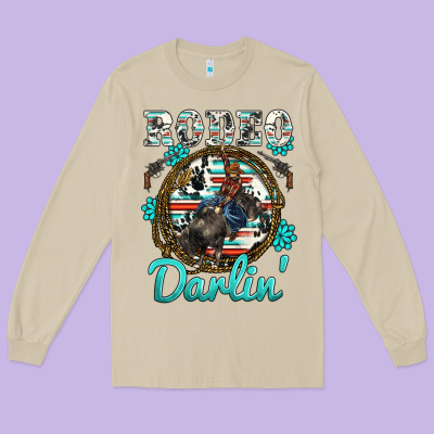 Rodeo Darling Long Sleeve Tee Designed By Barkaloodesign