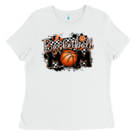 White basketball mom Ladies Tee - MaliasSmallBusiness
