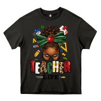 Asphalt teacher life afro messy bun Heavy Core Tee - texasbilliewilder