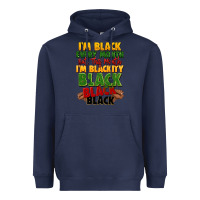 Navy juneteenth im black every month Heavyweight Hoodie - LillyAllenDesigns