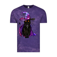 Cloud Purple black witch cat Vintage Tee - BundleAndBundleShop