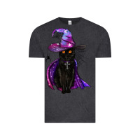 Vintage Black black witch cat Vintage Tee - BundleAndBundleShop