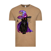 Vintage Coffee black witch cat Vintage Tee - BundleAndBundleShop