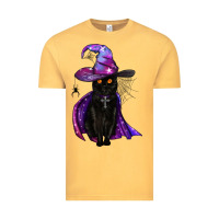 Vintage Mustard black witch cat Vintage Tee - BundleAndBundleShop