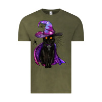 Vintage Olive black witch cat Vintage Tee - BundleAndBundleShop