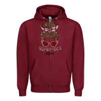 Burgundy gymnastics mom Zipper Hoodie - MaliasSmallBusiness
