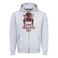 Heather Grey gymnastics mom Zipper Hoodie - MaliasSmallBusiness