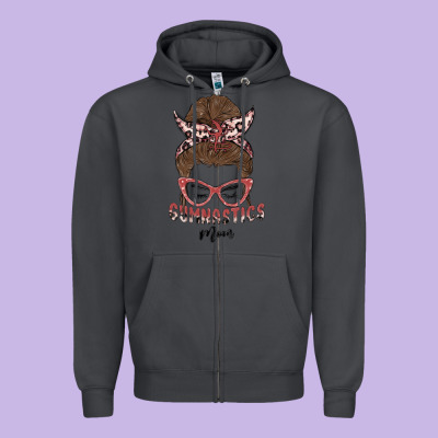 Gymnastics Mom Zipper Hoodie Designed By Maliassmallbusiness