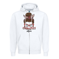 White gymnastics mom Zipper Hoodie - MaliasSmallBusiness
