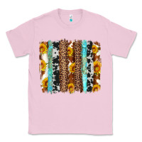Bubblegum Pink western cowhide leopard turquoise brushstrokes Classic Tee - Artiststas