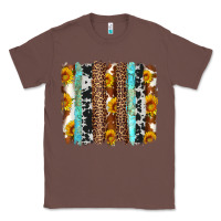 Chestnut western cowhide leopard turquoise brushstrokes Classic Tee - Artiststas