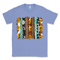 Colony Blue western cowhide leopard turquoise brushstrokes Classic Tee - Artiststas