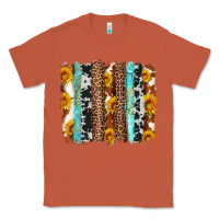 Copper western cowhide leopard turquoise brushstrokes Classic Tee - Artiststas