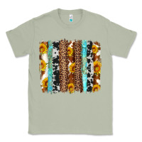 Matcha western cowhide leopard turquoise brushstrokes Classic Tee - Artiststas