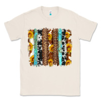 Natural western cowhide leopard turquoise brushstrokes Classic Tee - Artiststas