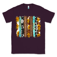 Plum western cowhide leopard turquoise brushstrokes Classic Tee - Artiststas