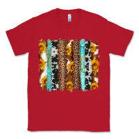 Red western cowhide leopard turquoise brushstrokes Classic Tee - Artiststas
