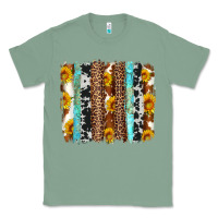 Sage western cowhide leopard turquoise brushstrokes Classic Tee - Artiststas