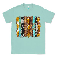 Seafoam western cowhide leopard turquoise brushstrokes Classic Tee - Artiststas