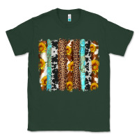 Sports Green western cowhide leopard turquoise brushstrokes Classic Tee - Artiststas