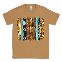 Toasted Coconut western cowhide leopard turquoise brushstrokes Classic Tee - Artiststas