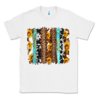 White western cowhide leopard turquoise brushstrokes Classic Tee - Artiststas