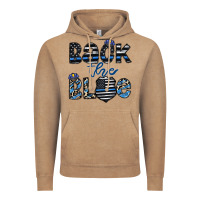 Vintage Coffee back the blue1 Vintage Hoodie - CowhideDigitalArt