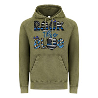 Vintage Olive back the blue1 Vintage Hoodie - CowhideDigitalArt