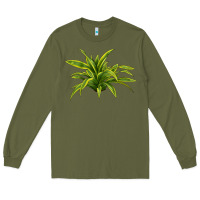 Army Green Lemon Lime Dracaena Leaf Long Sleeve Tee - LillyAllenDesigns