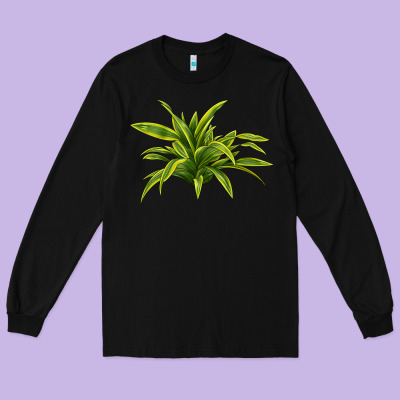 Lemon Lime Dracaena Leaf Long Sleeve Tee Designed By Lillyallendesigns