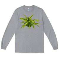 Heather Grey Lemon Lime Dracaena Leaf Long Sleeve Tee - LillyAllenDesigns
