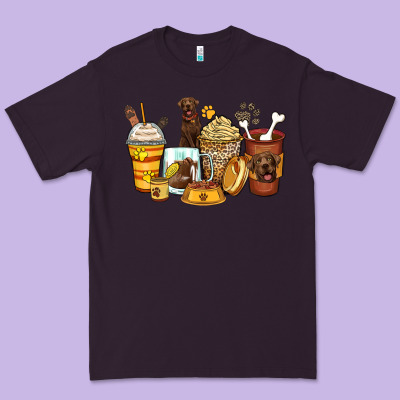 Labrador Retriever Coffee Cups Premium Tee Designed By Zillion Design Studio
