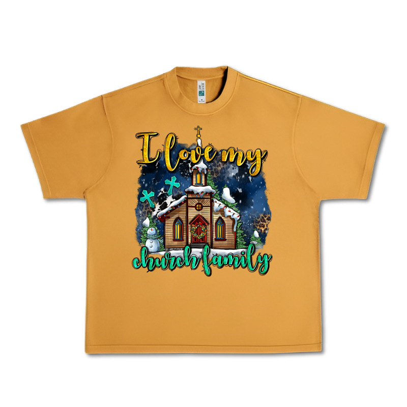 Christmas Church And Snow   ı Love My Church Family Urban Heavy Tee by AdoDesignShop | Teevron