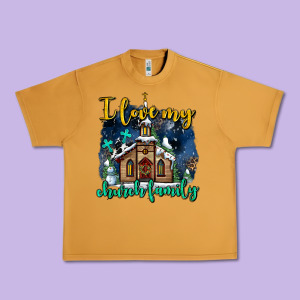 Christmas Church And Snow   ı Love My Church Family Urban Heavy Tee Designed By Adodesignshop