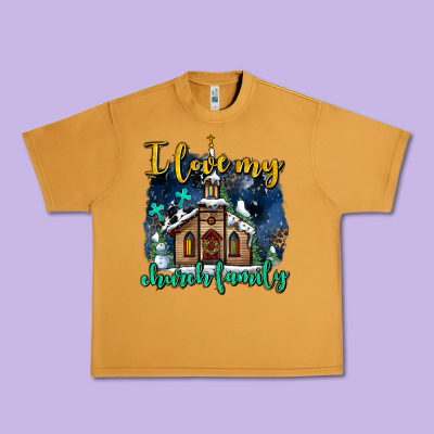 Christmas Church And Snow   ı Love My Church Family Urban Heavy Tee Designed By Adodesignshop