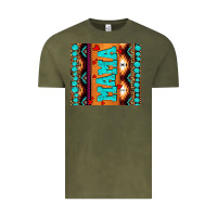 Vintage Olive aztec leopard glitter Vintage Tee - AdoDesignShop