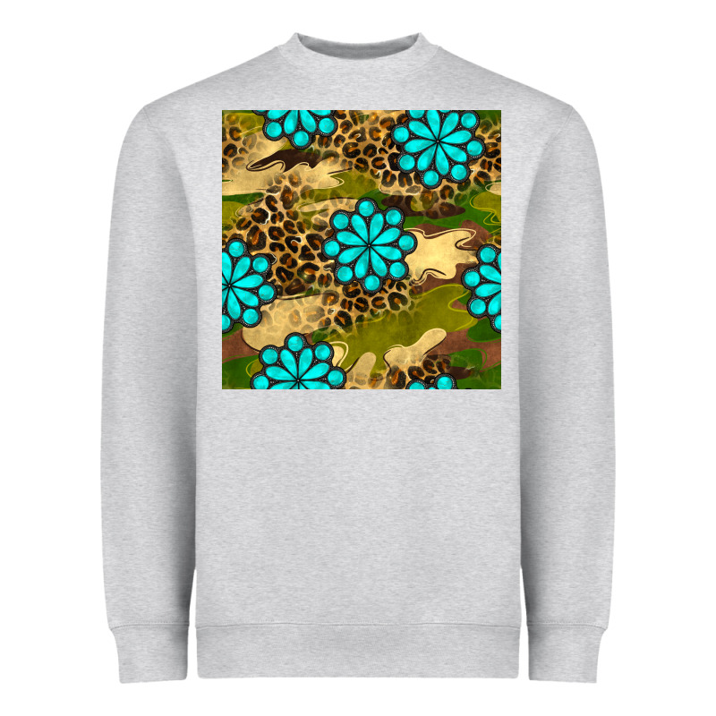 Camouflage Leopard Gemstone Seamless Pattern Heavyweight Sweatshirt by BundleAndBundleShop | Teevron