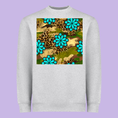 Camouflage Leopard Gemstone Seamless Pattern Heavyweight Sweatshirt Designed By Bundleandbundleshop