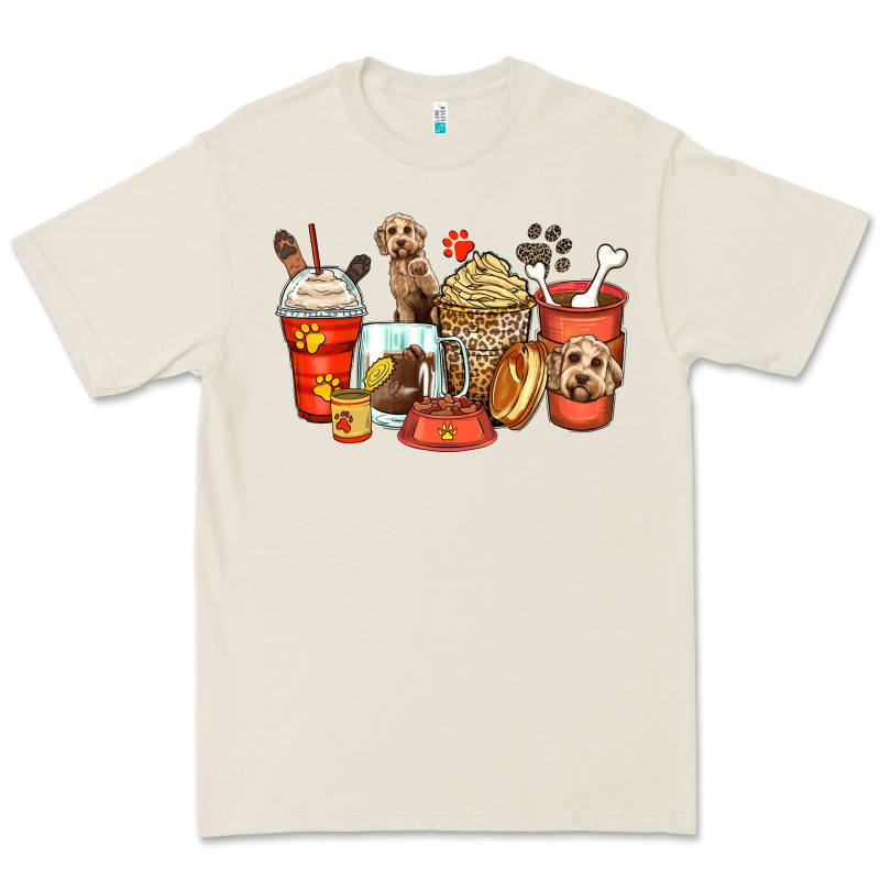 Labradoodle Coffee Cups Premium Tee by Zillion Design Studio | Teevron