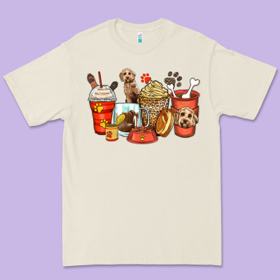 Labradoodle Coffee Cups Premium Tee Designed By Zillion Design Studio