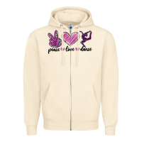 Sandshell peace love dance Zipper Hoodie - MaliasSmallBusiness