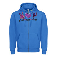 True Royal peace love dance Zipper Hoodie - MaliasSmallBusiness
