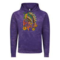 Cloud Purple free spirit sunflower and indian headdress Vintage Hoodie - HRA Design Shop