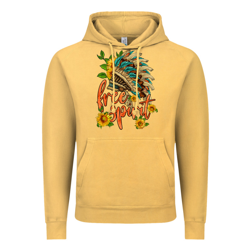 Free Spirit Sunflower And Indian Headdress Vintage Hoodie by HRA Design Shop | Teevron