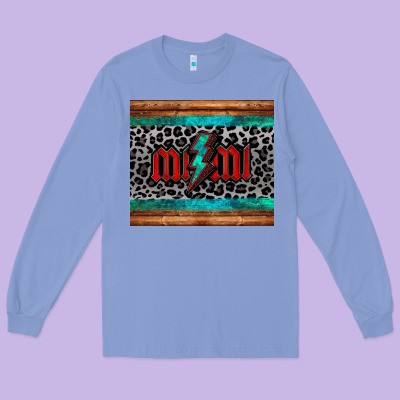 Leopard Lightning Bolt Mimi Mother's Day Long Sleeve Tee Designed By Jasminsmagicworld