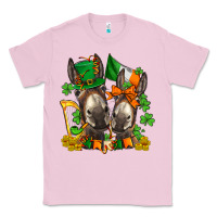 Bubblegum Pink st patricks donkeys with  shamrocks Classic Tee - AdoDesignShop